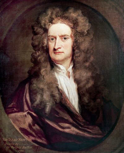 Retrato de Isaac Newton, matemático, físico y astrónomo inglés de Godfrey Kneller