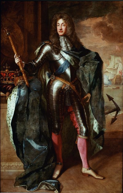 Retrato del Rey Jacobo II de Inglaterra (detalle) de Godfrey Kneller
