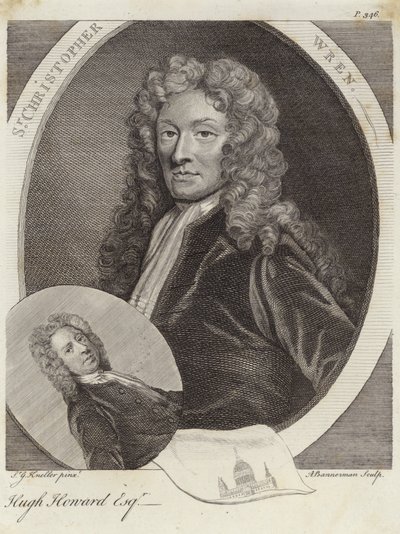 Sir Christopher Wren y Hugh Howard de Godfrey Kneller
