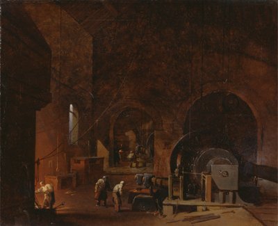 Interior de una ferrería de Godfrey Sykes