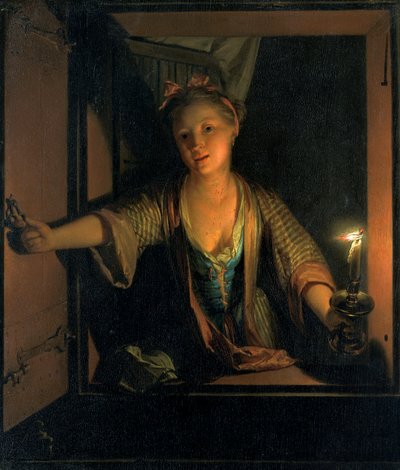 Una niña en la ventana de Godfried Schalcken