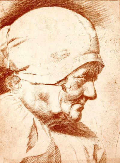 Cabeza de una anciana de Godfried Schalcken
