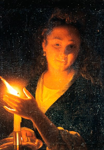 Mujer con vela, finales de la década de 1660 de Godfried Schalcken