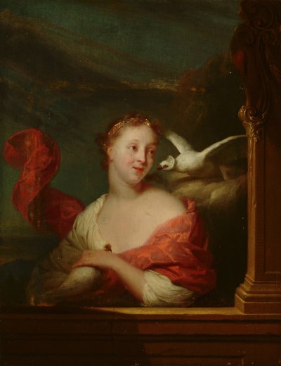 Joven con palomas (¿Venus?) de Godfried Schalcken