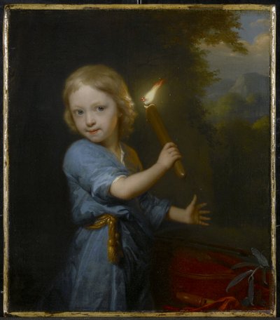 Niño Sosteniendo una Antorcha de Godfried Schalcken