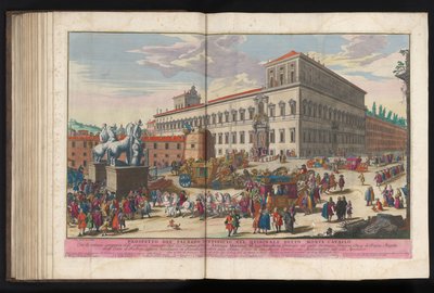Plaza del Quirinale de Roma Prospecto del Palacio Papal en el Quirinale conocido como Monte Cavallo (título sobre objeto) de Gommarus Wouters