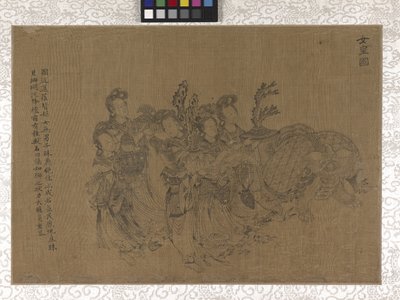 Portadores del tributo (tinta sobre seda) de Gonglin Li