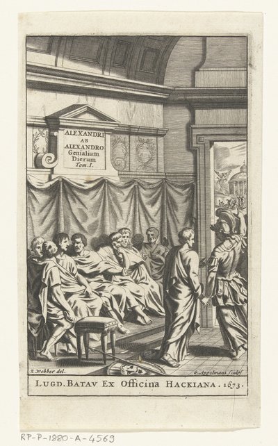 Titelpagina voor Alexander ab Alexander, Genialium dierum, deel 1, 1673 de Gonsales Appelmans (attributed to)