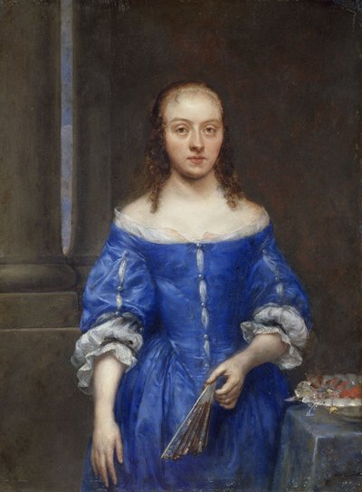 Retrato de mujer con vestido azul de Gonzales Coques