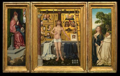 Tríptico de Antonius Tsgrooten (óleo sobre tabla) de Goossen van der (1465 c.1538) Weyden