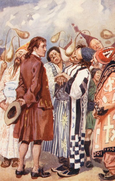 Ilustración para Los viajes de Gulliver de Jonathan Swift (litografía en color) de Gordon Frederick (after) Browne