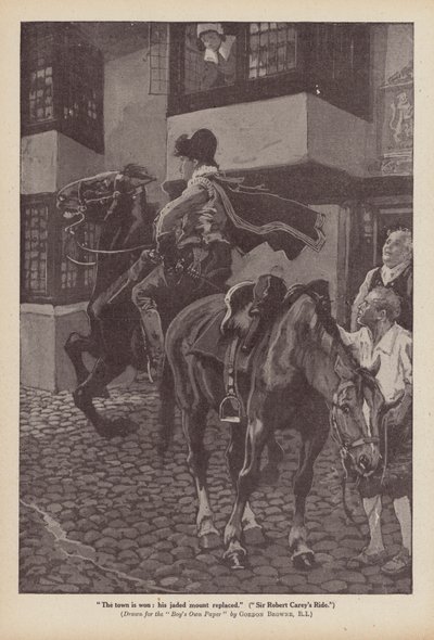 Cabalgata de Sir Robert Carey (litografía) de Gordon Frederick (after) Browne