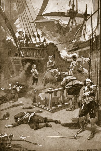 La Batalla de Camperdown, 29-31 de julio de Gordon Frederick (after) Browne