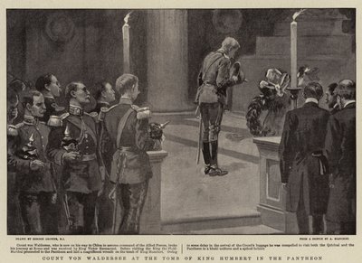 El Conde von Waldersee en la tumba del Rey Humberto en el Panteón de Gordon Frederick Browne