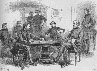 El General Grant leyendo los términos de la rendición, 1895, 1902 de Gordon Frederick Browne