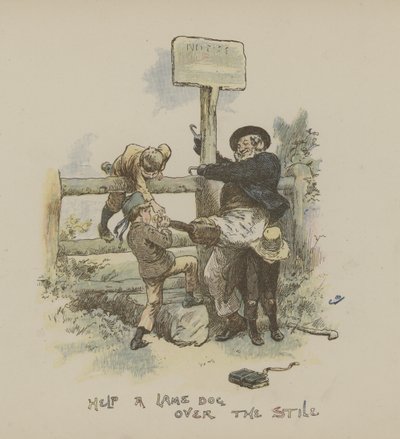 Ayuda a un perro cojo a cruzar la valla de Gordon Frederick Browne