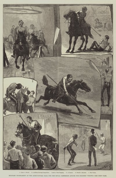 Torneo militar en el Agricultural Hall para el Asilo Real de Cambridge para Viudas de Soldados de Gordon Frederick Browne
