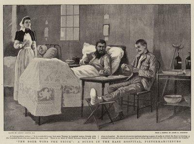 El Boer gana la jugada, una escena en el hospital base, Pietermaritzburg de Gordon Frederick Browne