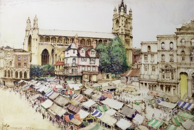 Norwich: La plaza del mercado y la iglesia de San Pedro Mancroft de Gordon Mitchell Forsyth