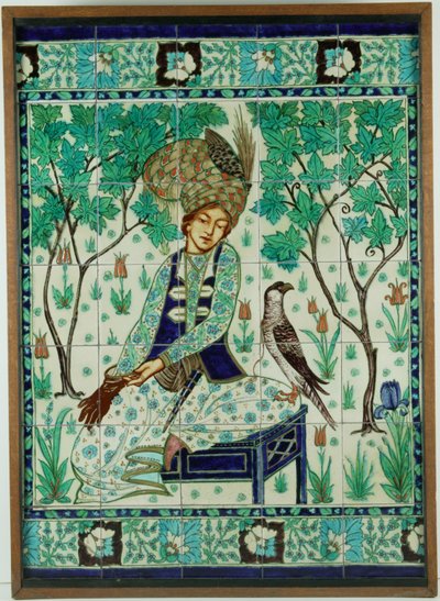 Panel de azulejos de halconero persa, Pilkington