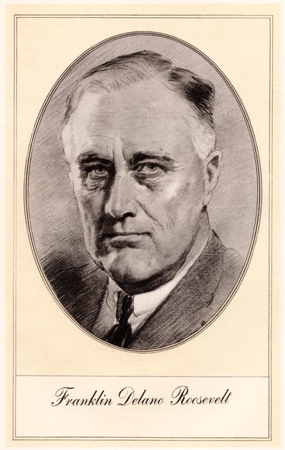 Franklin Delano Roosevelt, 32º Presidente de los Estados Unidos, mediados del siglo XX de Gordon Ross