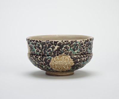 Tazón de Té con Diseño de Brocado de Seda, mediados del siglo XIX de Gorosuke Shonsui