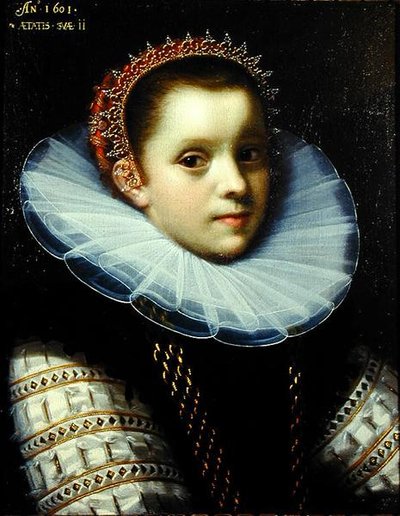 Retrato de una niña con un cuello de lechuguilla de Gortzius Geldorp
