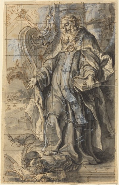 San Ambrosio suprimiendo la herejía de Gottfried Bernhard Götz