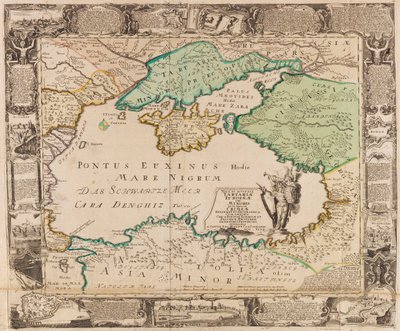 Mapa del Mar Negro y Crimea de Gottfried Jacob Haupt
