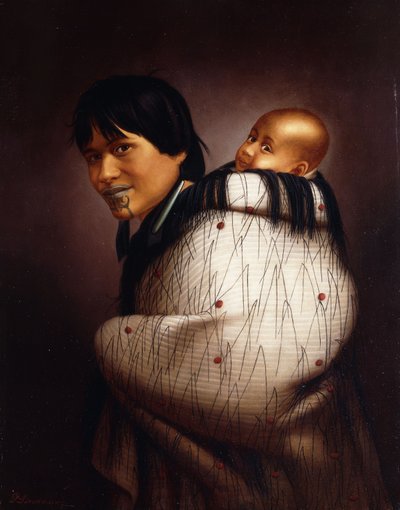 Ana Rupene y niño de Gottfried Lindauer