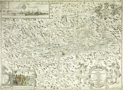 Mapa de Austria y Checoslovaquia, 1718 de Gottfried Pfantz