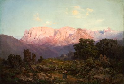 Schlern con Rosengarten visto desde Rampeun de Gottfried Seelos