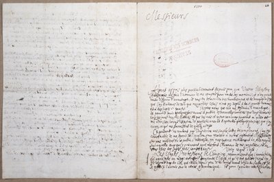Primera página de una carta escrita por Leibniz sobre su admisión a la Academia de Ciencias en París, 8 de febrero de 1700 de Gottfried Wilhelm Leibniz