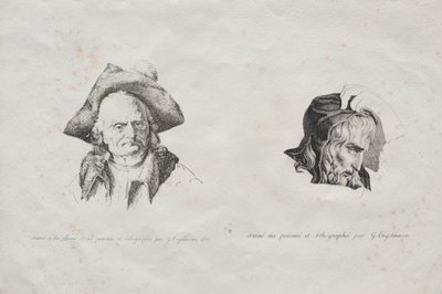 Receuil dessais lithographiques: Dos cabezas, 1816 de Gottfried or Godefroy Engelmann