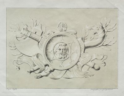 Receuil dessais lithographiques: Un trofeo, c. 1816 de Gottfried or Godefroy Engelmann