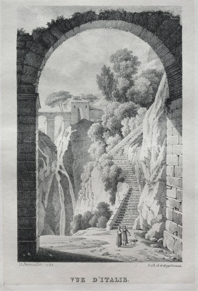 Vista de Italia, 1820 de Gottfried or Godefroy Engelmann