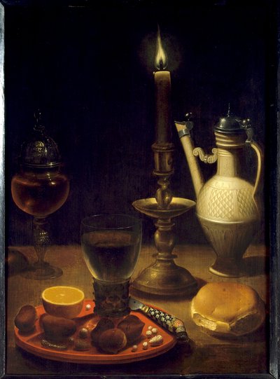 Naturaleza muerta a la luz de las velas de Gotthardt von Wedig