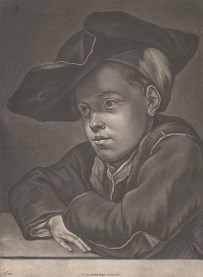 Niño sentado a la mesa de Gottlieb Heiss