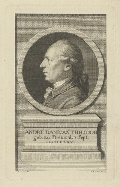 Retrato de François-André Danican Philidor, c. 1790 de Gottlob August Liebe