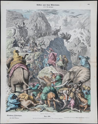 Aníbal cruza los Alpes de Münchener Bilderbogen de Gottlob Heinrich Leutemann