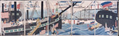 Barcos extranjeros en Yokohama de Gountei Sadahide