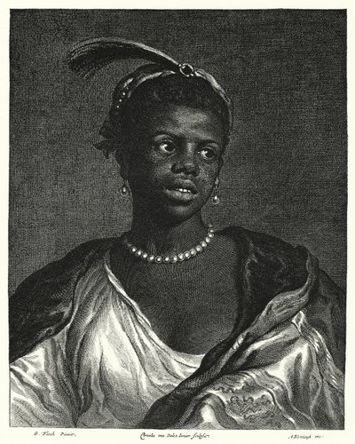 Retrato de una mujer negra de Govaert (after) Flinck