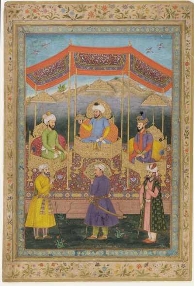 Grupo ancestral de gobernantes mogoles, siglo XVIII de Govardhan