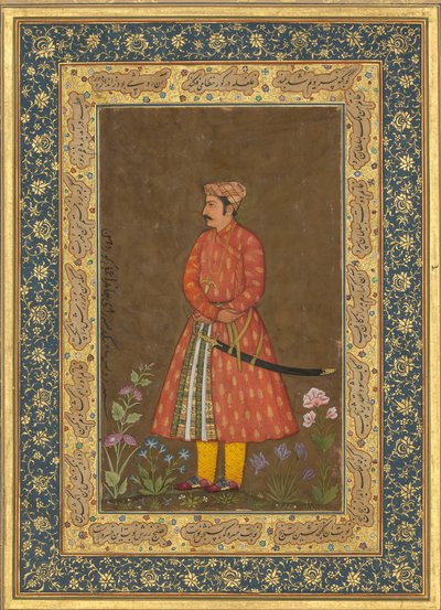 Retrato de Rup Singh, Folio del Álbum de Shah Jahan, verso: ca. 1615-20, recto: ca. 1500 de Govardhan