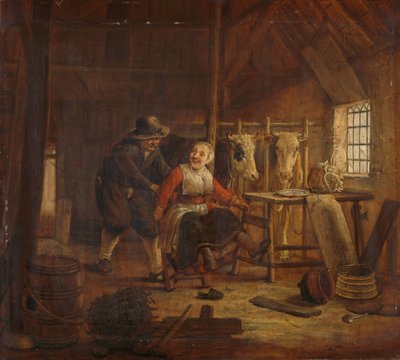 Coqueteo en un establo de Govert Dircksz. Camphuysen