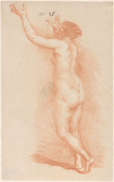 Mujer de pie con los brazos levantados de Govert Flinck (attributed to)