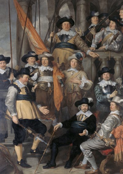 Holandés: Schutters van Wijk XVIII al mando del capitán Albert Bas y el teniente Lucas Conijn La compañía del capitán Albert Bas y el teniente Lucas Conijn de Govert Flinck