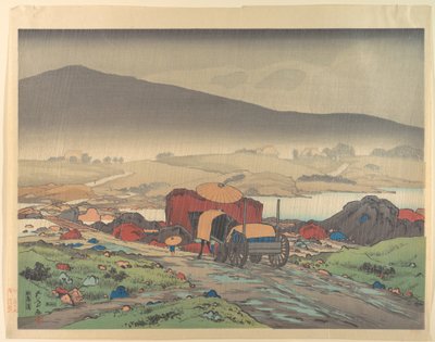 Lluvia en Yabakei de Goyo Hashiguchi