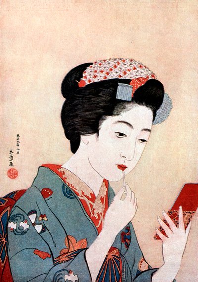 Una mujer con un cepillo Beni de Goyo Hashiguchi