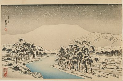 Monte Ibuki en la nieve, era Taisho, enero de 1920 de Goyo Hashiguchi
